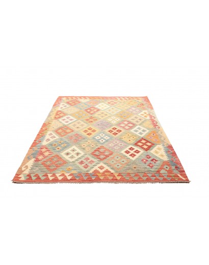 Tappeto Kilim Afghanistan marrone bianco 154x200