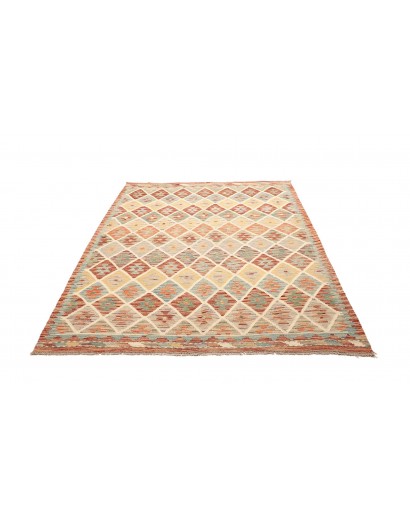 Tappeto Kilim Afghanistan marrone giallo 160x212