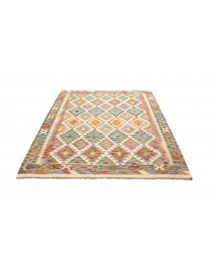 Tappeto Kilim Afghanistan beige marrone 155x194