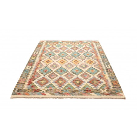 Tappeto Kilim Afghanistan beige marrone 155x194