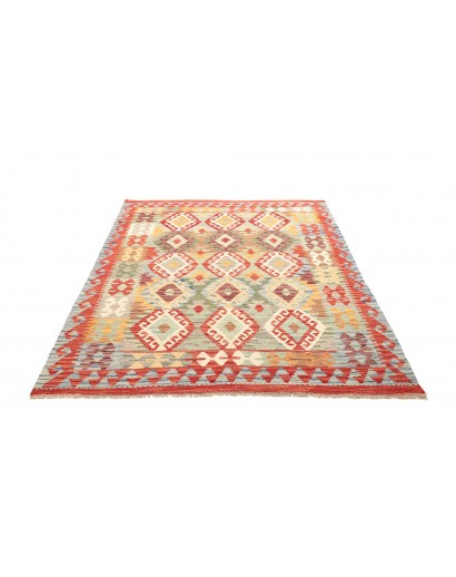 Tappeto Kilim Afghanistan marrone bianco 154x198