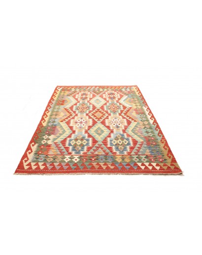 Tappeto Kilim Afghanistan marrone bianco 148x197