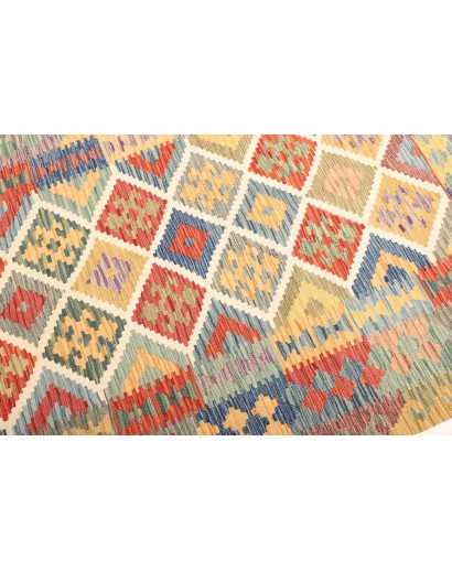 Tappeto Kilim Afghanistan marrone azzurro 151x200