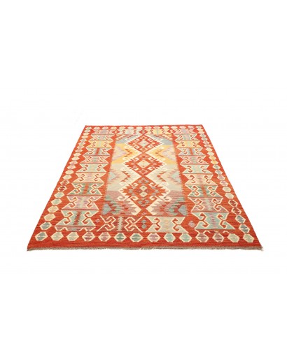 Tappeto Kilim Afghanistan marrone rosso 152x193