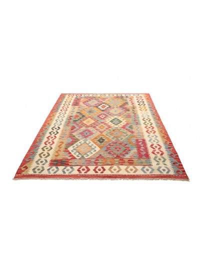 Tappeto Kilim Afghanistan marrone bianco 159x194