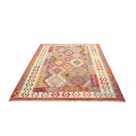 Tappeto Kilim Afghanistan marrone bianco 159x194