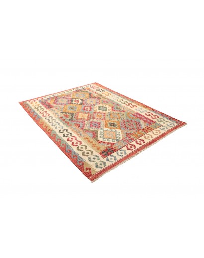 Tappeto Kilim Afghanistan marrone bianco 159x194