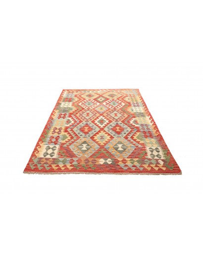 Tappeto Kilim Afghanistan marrone rosso 152x202