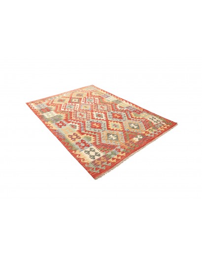 Tappeto Kilim Afghanistan marrone rosso 152x202