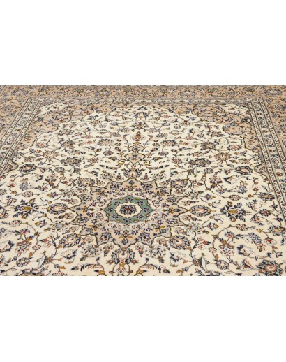 Tappeto Kashan Persia bianco verde 237x345