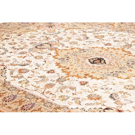 Tappeto Tabriz 70 Raj Persia giallo marrone 200x322