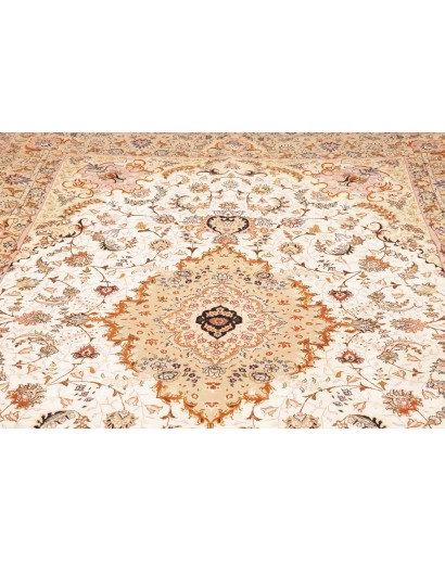 Tappeto Tabriz 70 Raj Persia giallo marrone 200x322