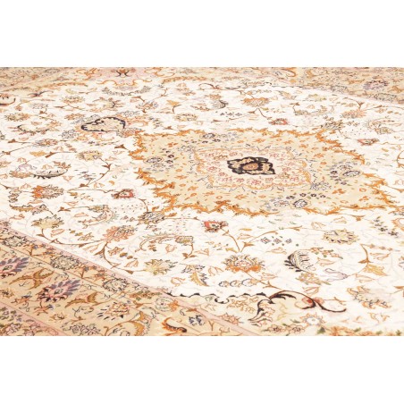 Tappeto Tabriz 70 Raj Persia giallo marrone 200x322