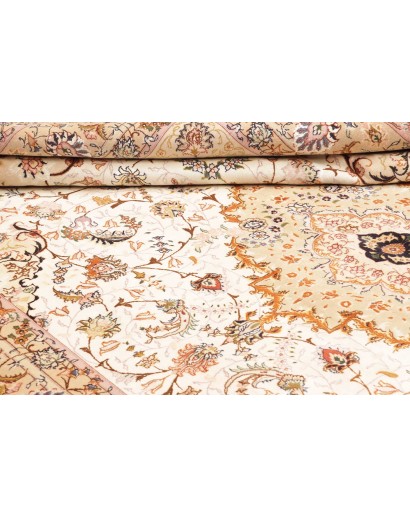 Tappeto Tabriz 70 Raj Persia giallo marrone 200x322