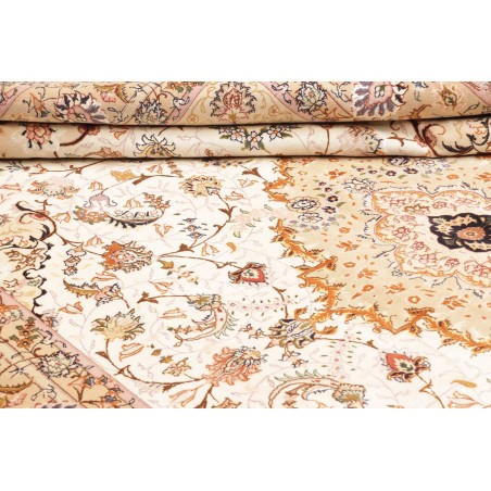 Tappeto Tabriz 70 Raj Persia giallo marrone 200x322