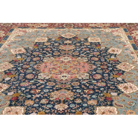 Tappeto Tabriz 70 Raj Persia bianco marrone 300x397