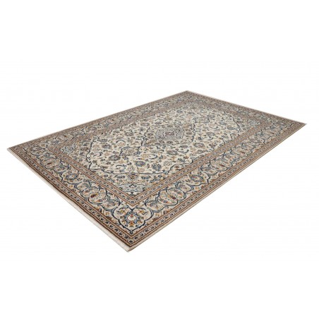 Tappeto Kashan Persia bianco grigio 200x304