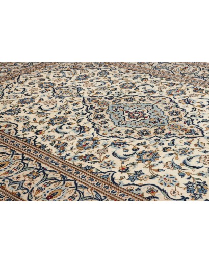 Tappeto Kashan Persia bianco grigio 200x304