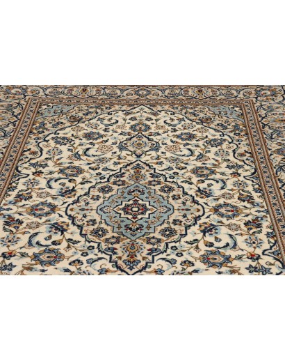 Tappeto Kashan Persia bianco grigio 200x304