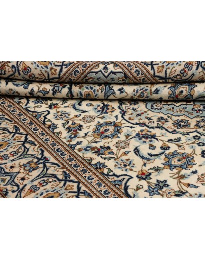 Tappeto Kashan Persia bianco grigio 200x304