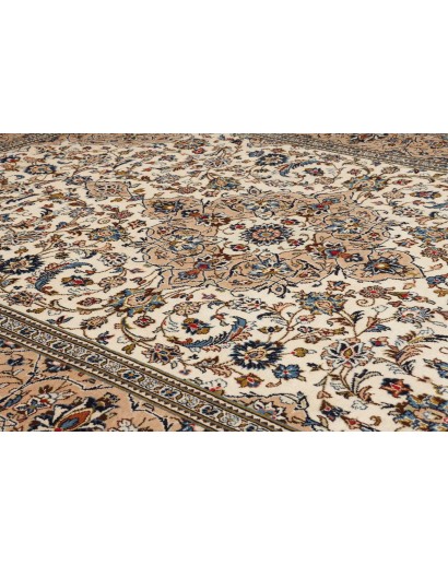 Tappeto Kashan Persia beige grigio 243x353