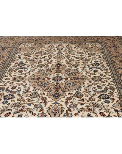 Tappeto Kashan Persia beige grigio 243x353