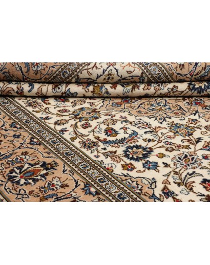 Tappeto Kashan Persia beige grigio 243x353