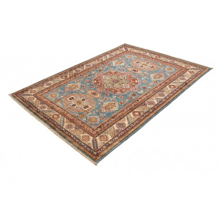 Tappeto Kazak Fine Pakistan azzurro arancione 153x208