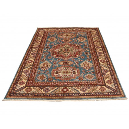 Tappeto Kazak Fine Pakistan azzurro arancione 153x208