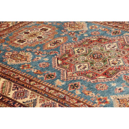 Tappeto Kazak Fine Pakistan azzurro arancione 153x208