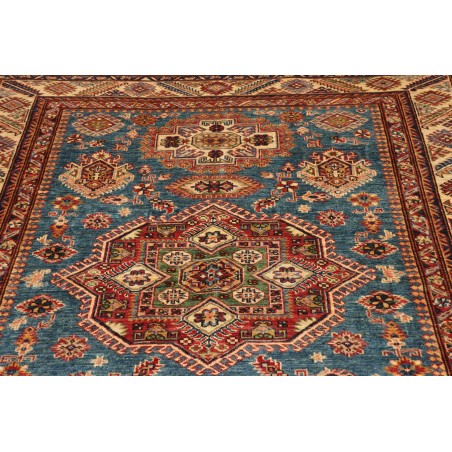 Tappeto Kazak Fine Pakistan azzurro arancione 153x208