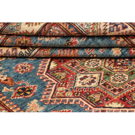 Tappeto Kazak Fine Pakistan azzurro arancione 153x208