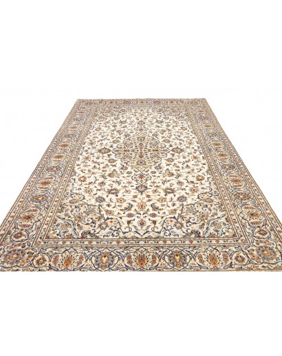 Tappeto Kashan Persia bianco grigio 197x315