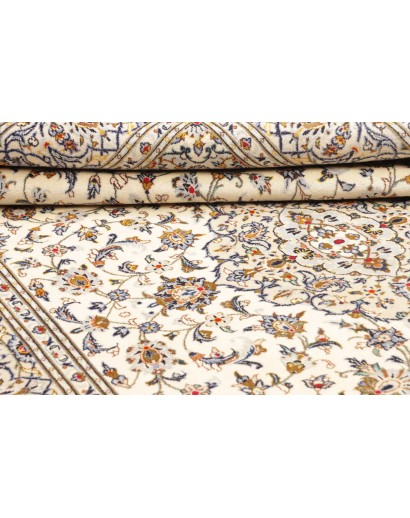 Tappeto Kashan Persia bianco grigio 197x315