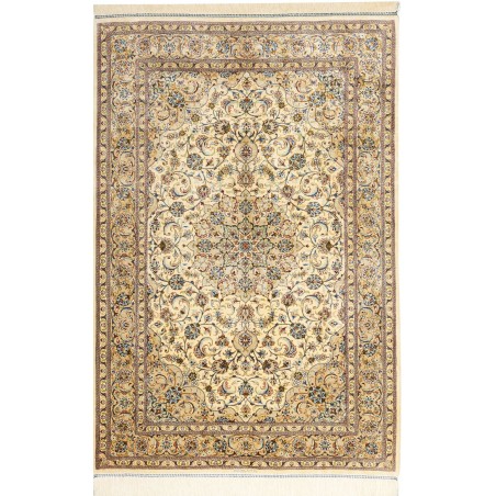 Tappeto Ghom seta Persia marrone verde 100x148