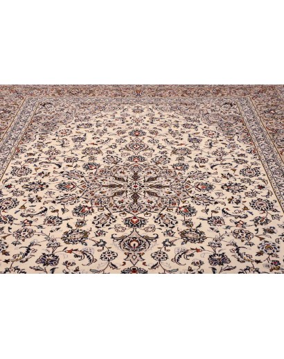 Tappeto Kashan Persia beige grigio 245x350