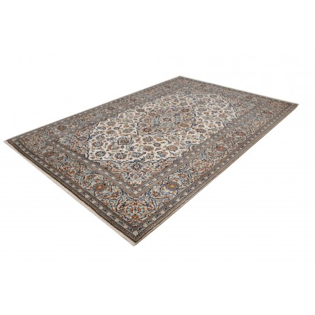 Tappeto Kashan Persia beige grigio 200x303