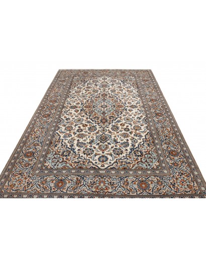 Tappeto Kashan Persia beige grigio 200x303