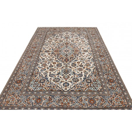Tappeto Kashan Persia beige grigio 200x303