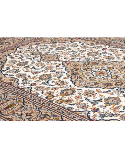 Tappeto Kashan Persia bianco marrone 200x300