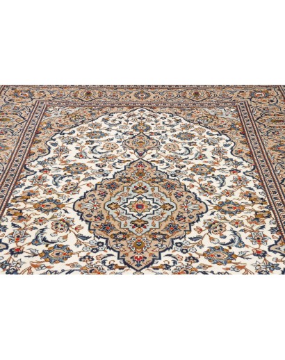 Tappeto Kashan Persia bianco marrone 200x300