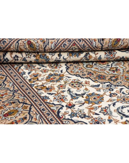 Tappeto Kashan Persia bianco marrone 200x300