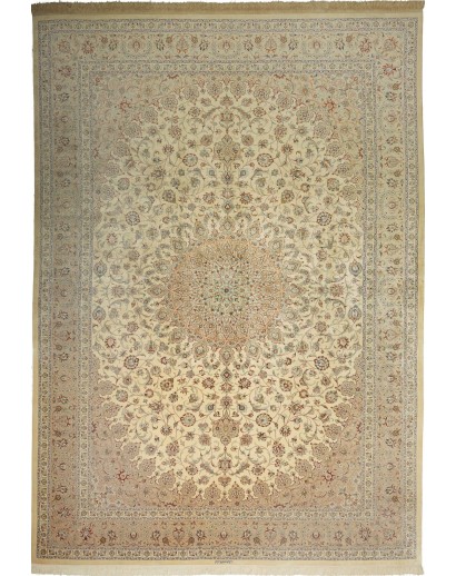 Tappeto Ghom seta Persia marrone 246x350