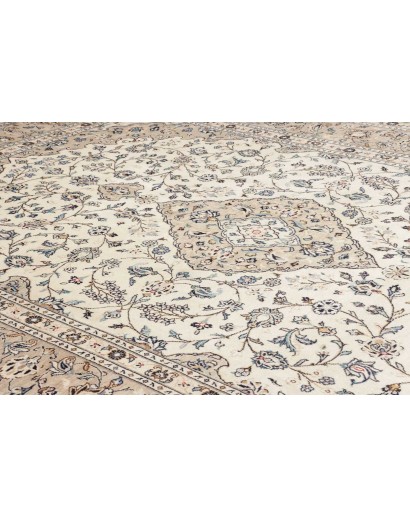 Tappeto Kashan Persia beige bianco 243x345