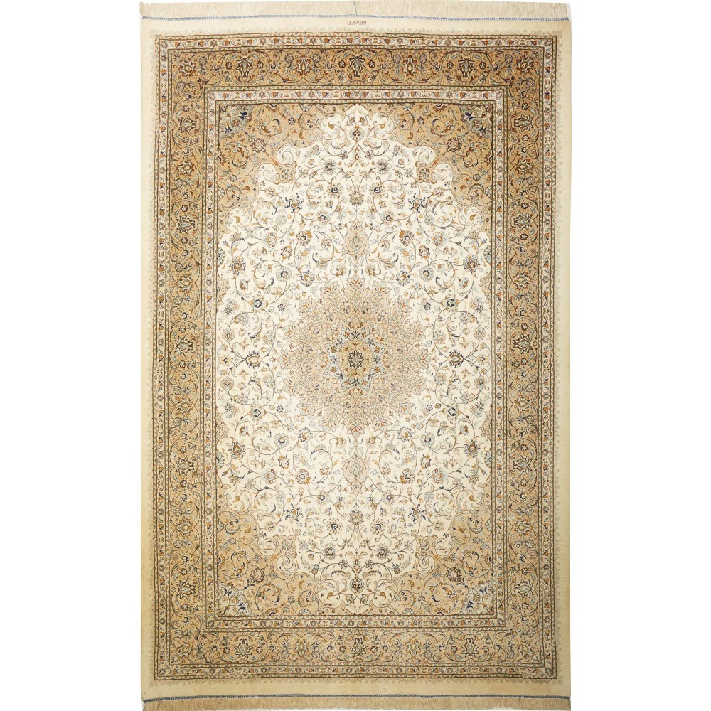 Tappeto Ghom seta Persia marrone 158x247