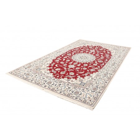 Tappeto Nain Kashmar Persia bianco marrone 200x298