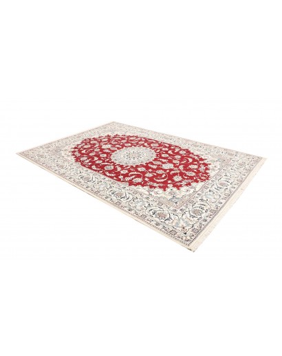 Tappeto Nain Kashmar Persia bianco marrone 200x298