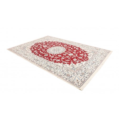 Tappeto Nain Kashmar Persia bianco marrone 200x298