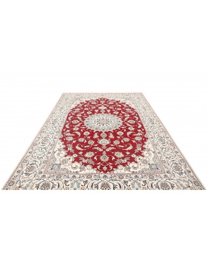 Tappeto Nain Kashmar Persia bianco marrone 200x298