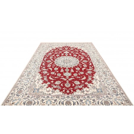 Tappeto Nain Kashmar Persia bianco marrone 200x298